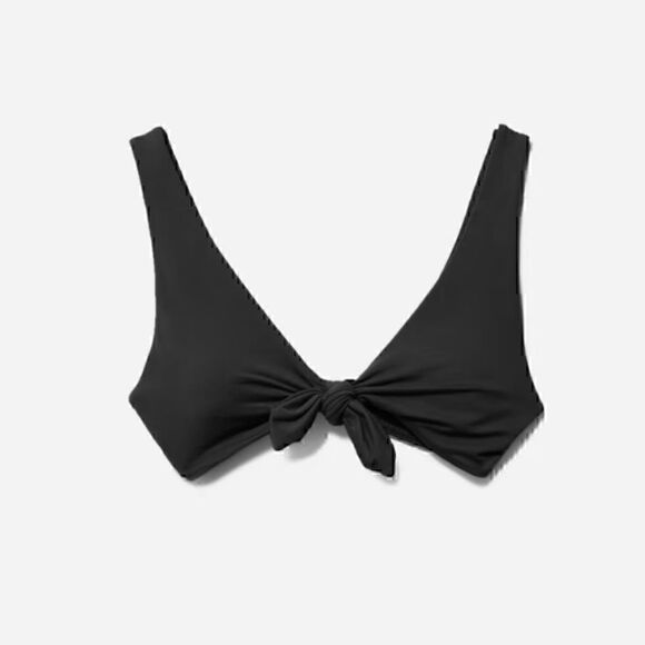 NWT Everlane Tie-Front Swim Bikini Top Black XS - Picture 4 of 4
